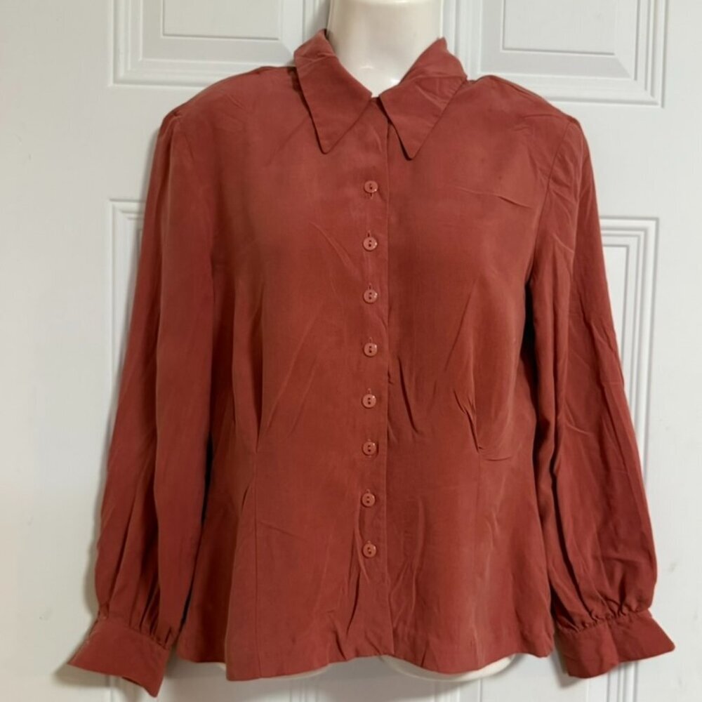 Liz Claiborne‎ Women's Silk Blouse SZ 6 Luxury Chic Office